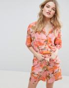 Asos Tropical Print Boxy Shirt Co-ord - Multi