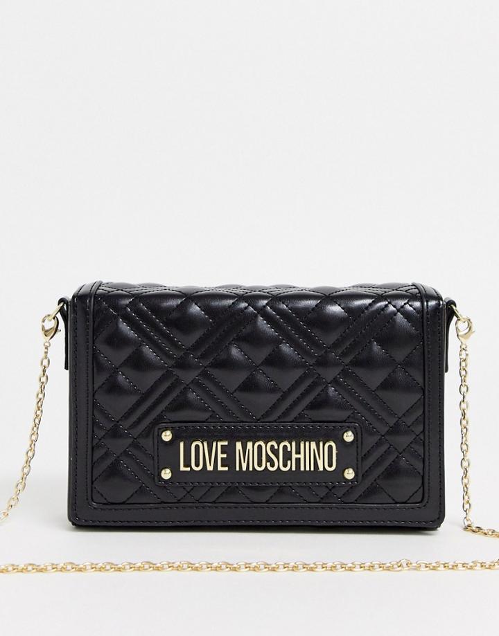 Love Moschino Quilted Cross Body Bag In Black