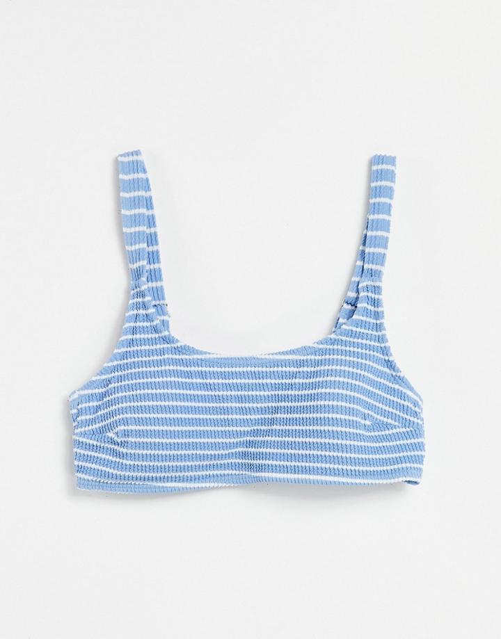 Chelsea Peers Blurred Stripe Bikini Top-blues