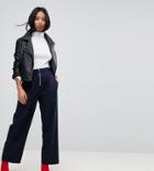 Asos Petite Tailored Pinstripe Pants With Zip Front - Multi