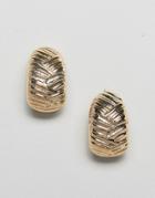 Asos Design Half Hoop Earrings In Vintage Style Chunky Design In Gold - Gold