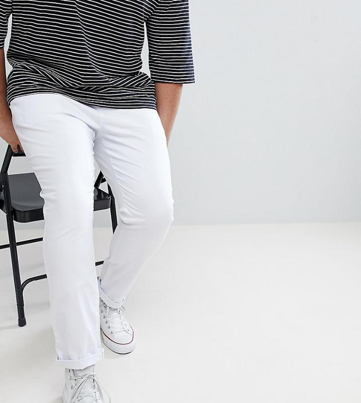 Asos Design Plus Skinny Chinos In White - White