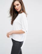 Missguided Tie Sleeve T-shirt - White