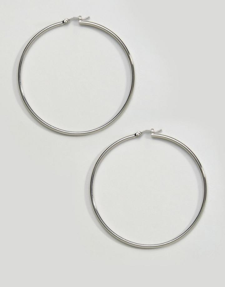 Cara Ny Large Hoop Earrings - Silver