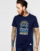 Penfield T-shirt With Mountain Print In Navy - Navy