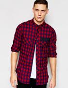 G-star Shirt Type C Oversized Longline Rinsed Indigo Check - Rinsed Check