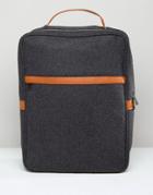 Asos Smart Backpack In Charcoal Melton - Gray