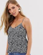 Mango Ditsy Print Cami In Blue - Navy