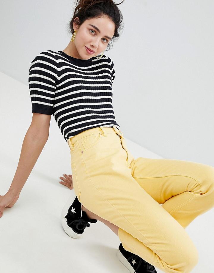 Monki Taiki Yellow High Waist Mom Jeans - Yellow