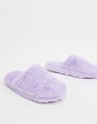 Asos Design Zoe Quilted Slipper Slides In Lilac-purple