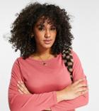 Yours Long Sleeve Scoop Neck T-shirt In Rose Pink