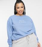 In The Style Plus X Lorna Luxe Exclusive Paris Oversized Sweatshirt In Dusty Blue-blues