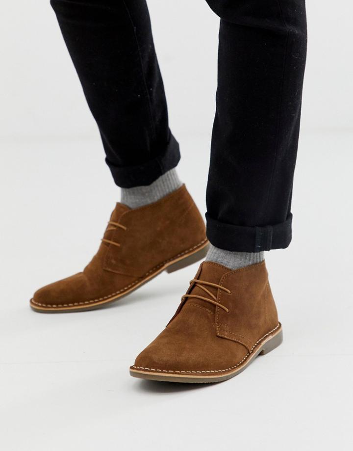 Red Tape Desert Boots In Tan Suede - Tan