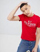 Tommy Hilfiger Koby Ny Logo T-shirt In Red - Red