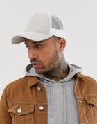 Asos Design Trucker Hat In Stone - Stone