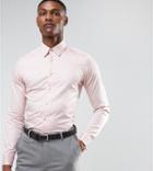 Ted Baker Tall Slim Satin Stretch Smart Shirt - Pink
