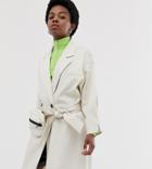 Collusion Petite Trench Coat With Removable Bag-beige