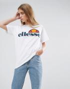 Ellesse Boyfriend T-shirt With Chest Logo - White