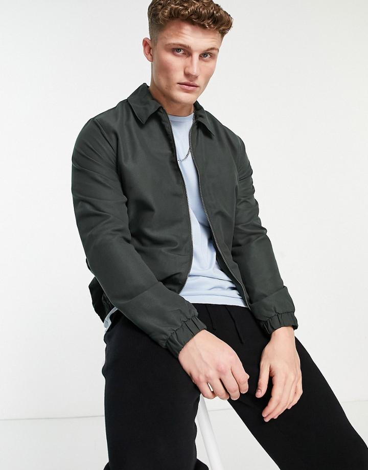 Brave Soul Harrington Jacket In Khaki-green