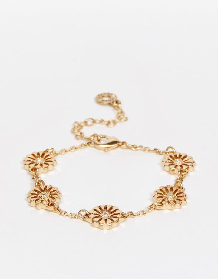 Pilgrim Gold Plated Daisy Bracelet