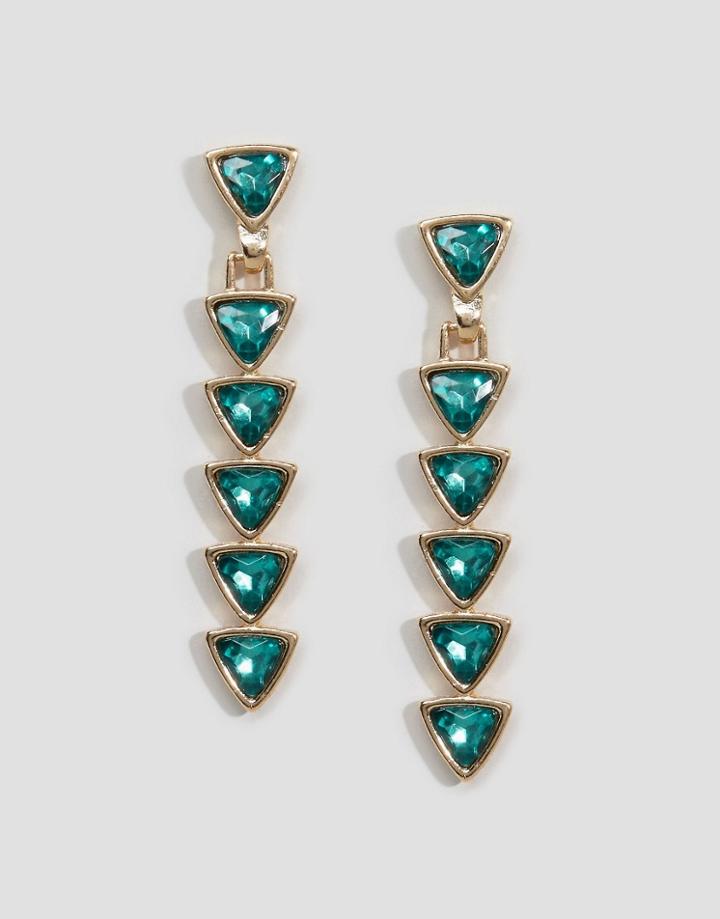 Asos Triangle Jewel Strand Earrings - Multi