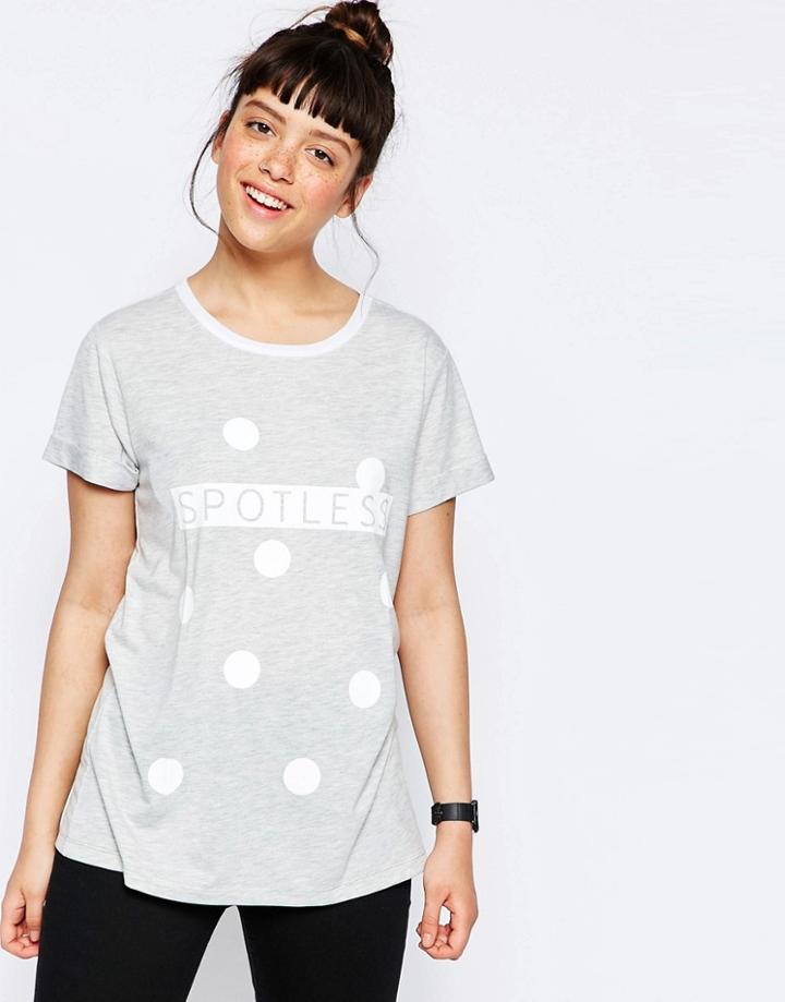 Asos T-shirt With Spotless Print - Gray Marl