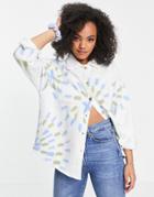 Daisy Street Relaxed Coordinating Shirt In Tie Dye-multi