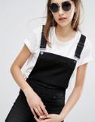 Cheap Monday Superskinny Short Overalls With Cut-off Hem - Black