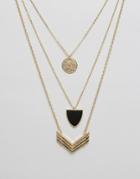 Ashiana Multi Layered Chevron Necklace - Gold