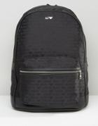 Armani Jeans All Over Logo Backpack Bag - Black