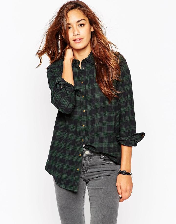 Asos Winter Check Boyfriend Shirt - Multi