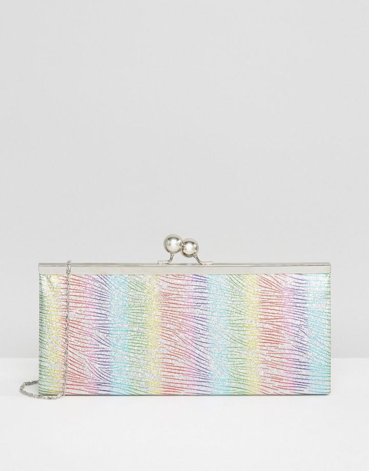 Lotus Kezi Glitter Clutch Bag - Silver