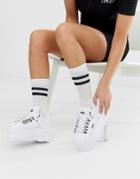 Fila White Trailblazer Wedge Sneakers-black