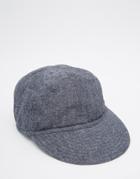 Asos Unstructured Cap In Washed Chambray - Blue