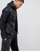 Soul Star Tonal Camo Neon Contrast Zip Through Jacket - Black