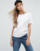 Asos Boyfriend T-shirt With Wide Sleeve - White