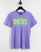 Diesel T-diego-logo T-shirt In Purple