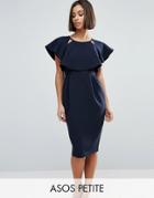 Asos Petite Double Layer Wiggle Dress With Cut Outs And Angel Sleeve -