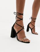 Asos Design Hadley Barely There Heeled Sandals - Black