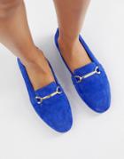 Asos Design Moment Leather Loafers-blue