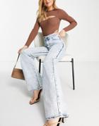 Lioness High Waist Tie Jeans In Light Blue