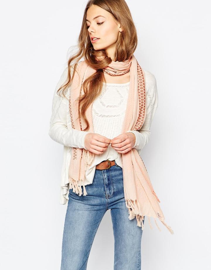 Becksondergaard Hasnaa Tassel Stripe Scarf - Dusty Rose