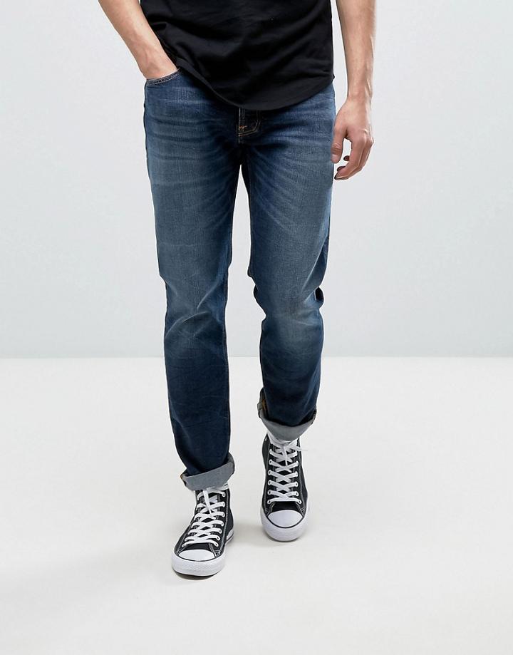 Nudie Jeans Co Dude Dan Jean Dark Fuzz Wash - Navy
