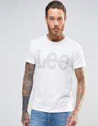 Lee Logo Print T-shirt In White - Cloud Dancer