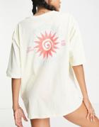 Rip Curl Locals Only Heritage Oversized T-shirt In Lemon-yellow