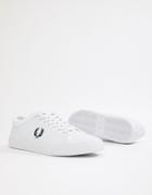 Fred Perry Kendrick Leather Plimsolls In White - White