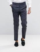 Asos Skinny Pant In Navy Palm Print - Black