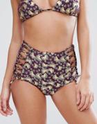 Butterfly By Matthew Williamson Fan Print High Waist Bikini Bottom - Multi