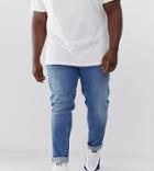Asos Design Plus Skinny Jeans In Mid Wash Blue
