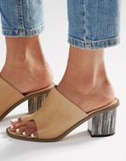 Asos Talk Leather Mule - Beige